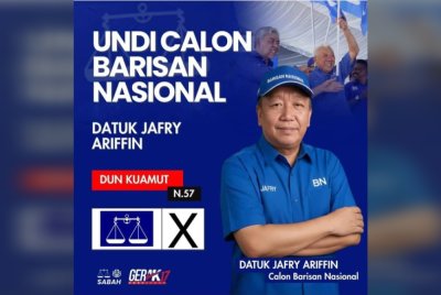 Antara poster palsu yang dimuat naik penyandang kerusi BN yang dikatakan bertanding sebagai calon di DUN Kuamut.