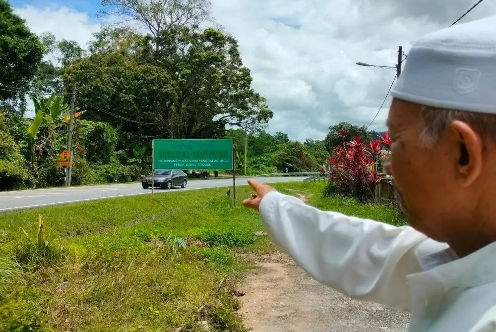 Lokasi di mana Baharudin ternampak kelibat seorang warga emas disyaki Abd Razak.