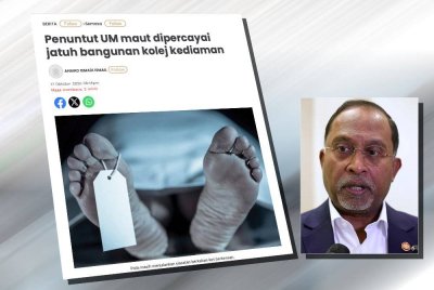 Laporan Sinar Harian pada Jumaat. (Gambar kecil: Zambry)