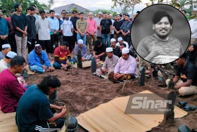 Jenazah Mustaqqeem selamat dikebumikan di Tanah Perkuburan Islam Lahar Tabut, Penaga pada Sabtu.