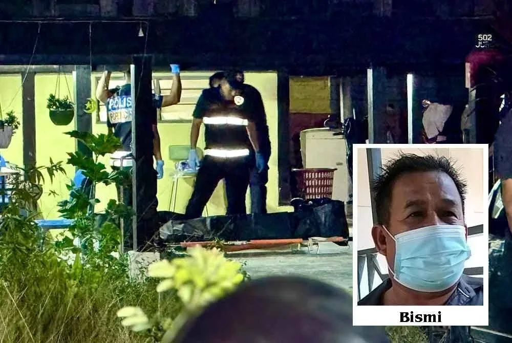 Mayat dua beranak dipercayai dibunuh ditemukan di sebuah rumah di Juru pada malam Sabtu. Foto Bernama 