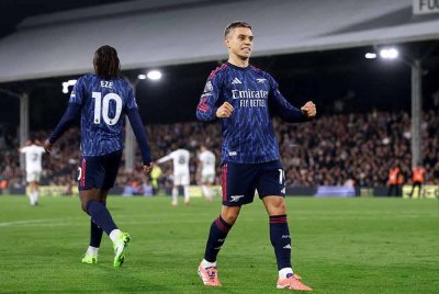 Sentuhan Trossard menyaksikan Arsenal keluar dari Fulham dengan tiga mata dalam aksi EPL. Foto Agensi