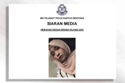 Seorang remaja perempuan dilaporkan hilang selepas dipercayai menaiki perkhidmatan e-hailing menuju ke sebuah pasar mini.