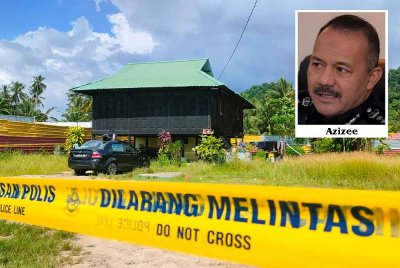 Lokasi kejadian pembunhan kejam yang meragut nyawa dua beranak.