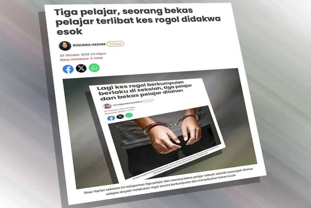 Laporan Sinar Harian pada Isnin.