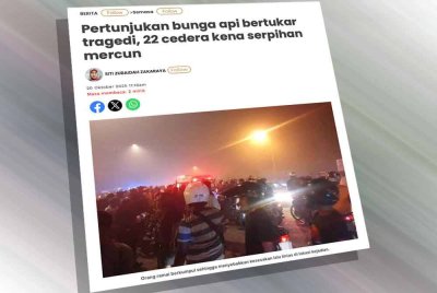 Laporan Sinar Harian pada Isnin.