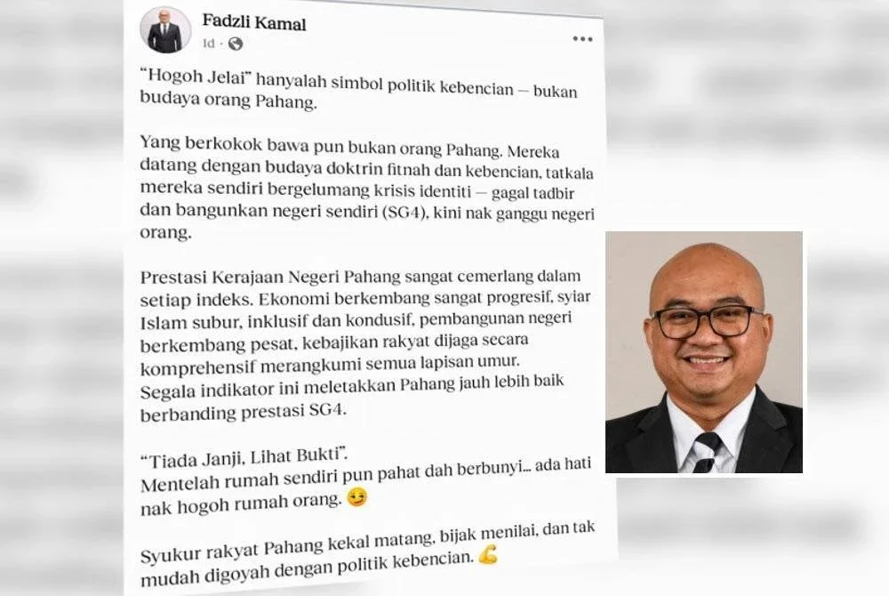 Hantaran Fadzli di Facebook pada Rabu. Gambar kecil: Fadzli