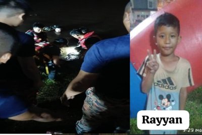 Muhammad Rayyan ditemukan lemas di Tasik Menawan, Taman Pelangi Indah pada pagi Rabu.