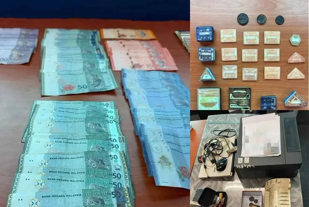 Pasukan JIM Kuala Lumpur turut merampas pelbagai peralatan yang digunakan sindiket untuk menghasilkan dokumen palsu.