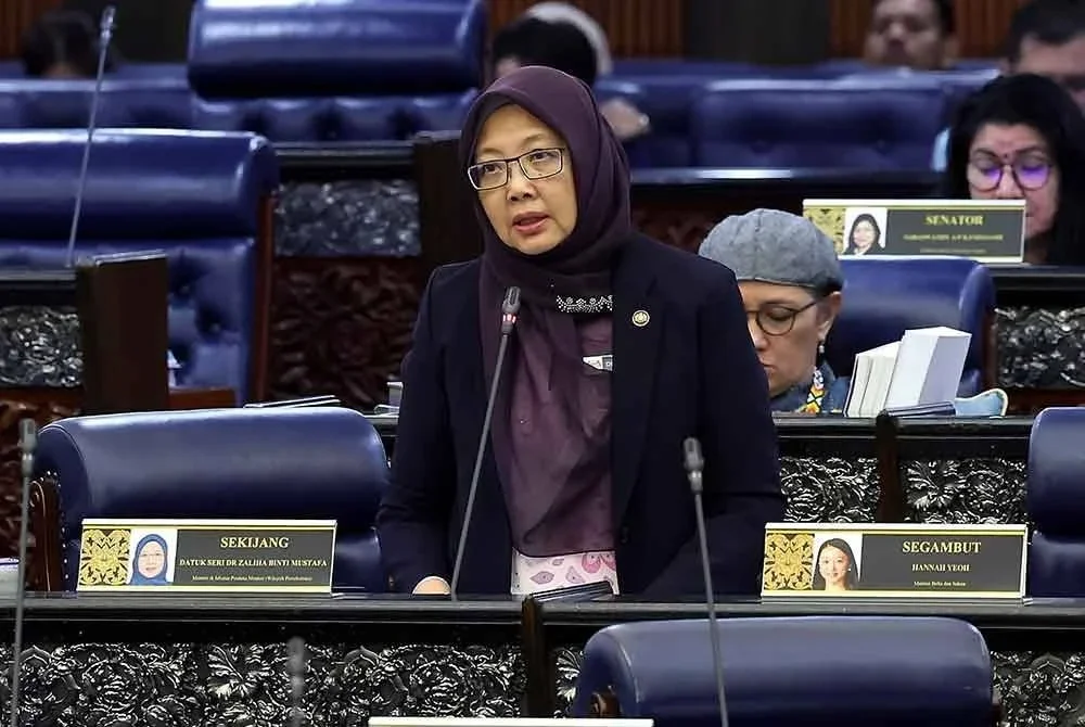 Zaliha bercakap pada Mesyuarat Ketiga Penggal Ketiga Parlimen ke-15 di Dewan Rakyat, Bangunan Parlimen, pada Khamis. Foto Bernama
