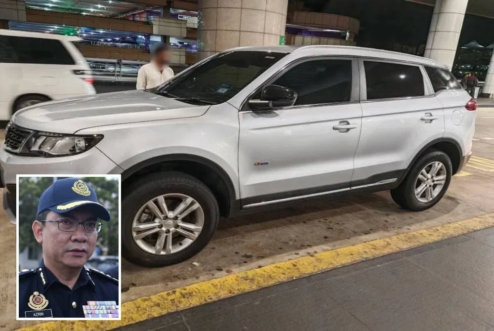 Sebuah kenderaan X70 disita JPJ selepas dipercayai digunakan bagi melakukan aktiviti khidmat kereta sewa haram di KLIA, Rabu lalu. Foto JPJ Selangor (Gambar kecil: Azrin)