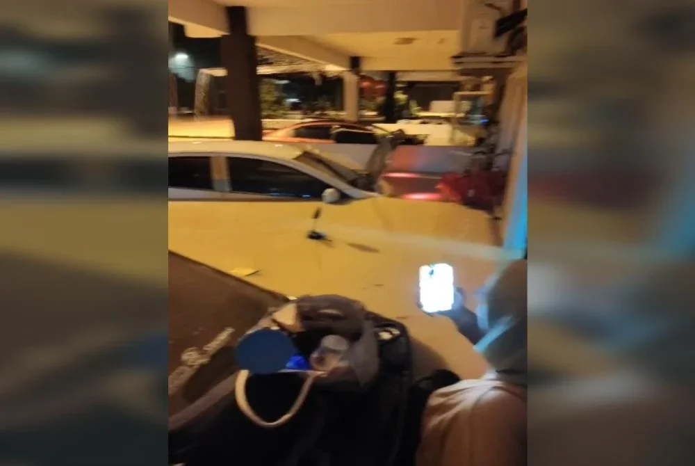 Tangkap layar video tular memaparkan detik cemas dilalui Noor Shafinaz.