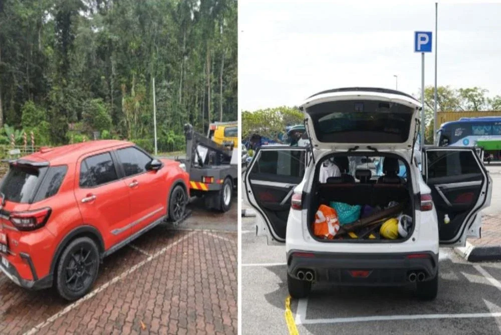 Antara kenderaan digunakan suspek yang dirampas dalam serbuan dijalankan.