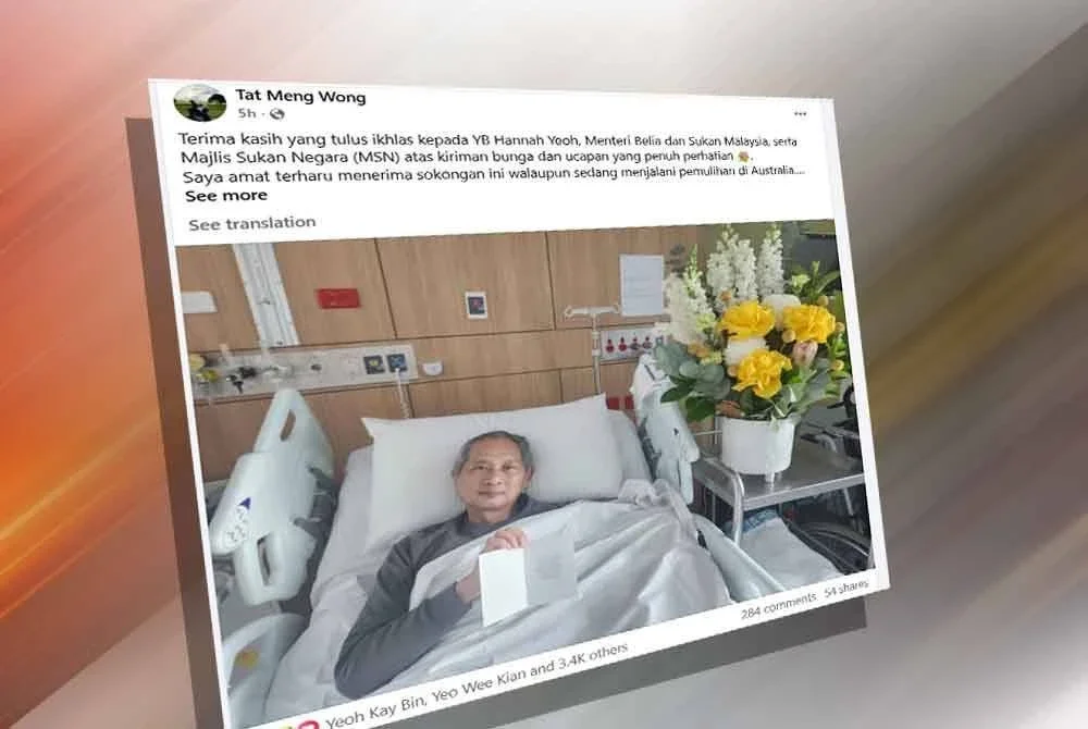 Status dikongsikan Tat Meng di laman sosialnya pada Jumaat.