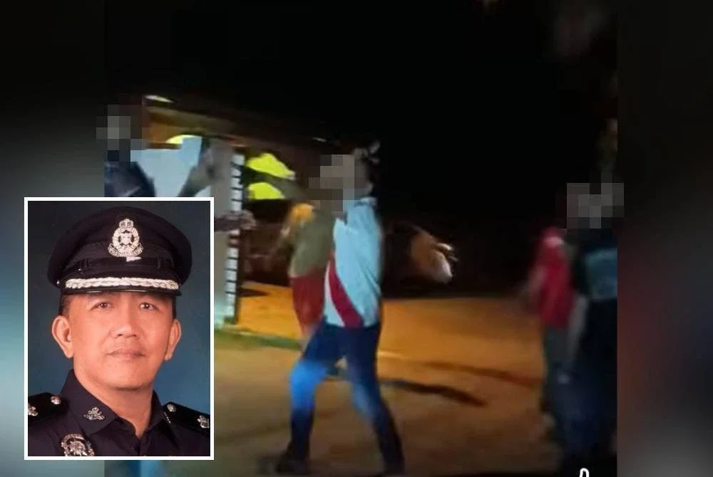 Tangkap layar video tular di media sosial berhubung insiden pergaduhan di hadapan sebuah rumah di Jerteh, Besut pada Jumaat. (Gambar kecil: Azamuddin)