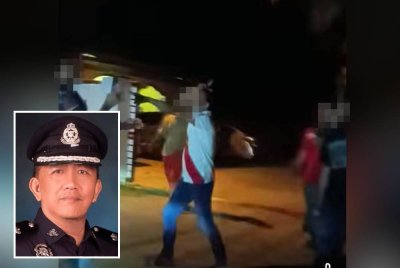 Tangkap layar video tular di media sosial berhubung insiden pergaduhan di hadapan sebuah rumah di Jerteh, Besut pada Jumaat. (Gambar kecil: Azamuddin)