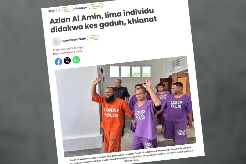 Laporan Sinar Harian pada Isnin.