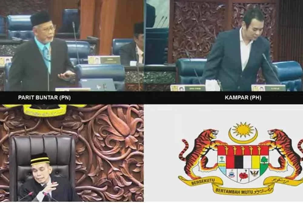 Tangkap layar siaran langsung sidang Dewan Rakyat pada Selasa.