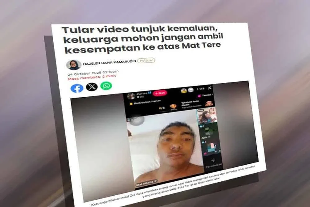 Laporan Sinar Harian pada Jumaat lalu mengenai keluarga yang meminta orang ramai agar tidak mengambil kesempatan terhadap Mat Tere.