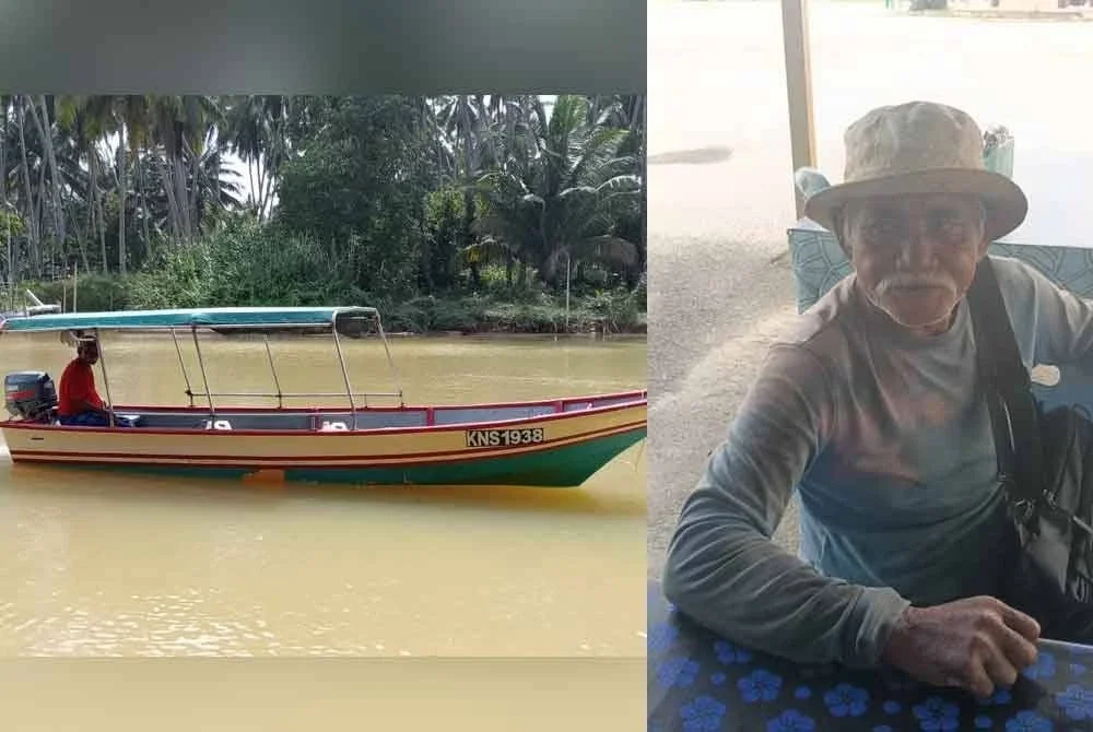 Isa (kanan) yang dilaporkan hilang selepas keluar menangkap ikan di perairan Pantai Haji Nik Mat, Tumpat pada Isnin ditemukan selamat berhampiran muara Pantai Senok, Bachok pada Selasa. Foto: PDRM