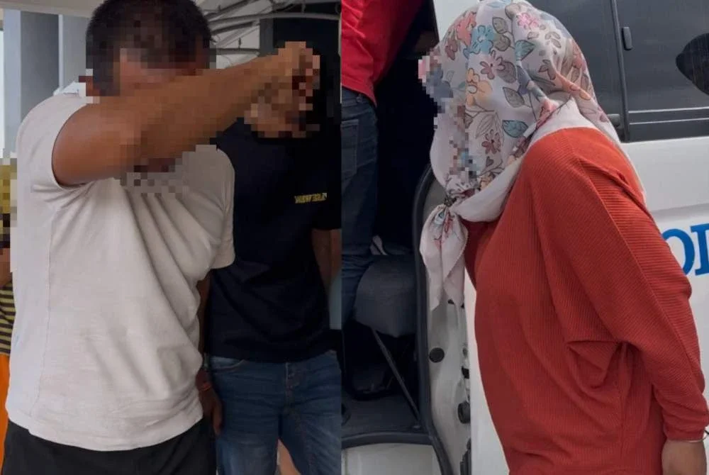 Pasangan terbabit tiba di perkarangan mahkamah pada jam 8.30 pagi sebelum dibawa masuk ke dalam mahkamah untuk prosiding reman.