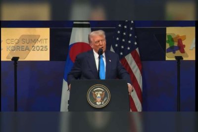 Tangkap layar Trump berucap di Sidang Kemuncak Kerjasama Ekonomi Asia-Pasifik (APEC) di Korea Selatan pada Rabu.