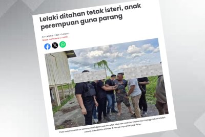 Laporan Sinar Harian pada Rabu.