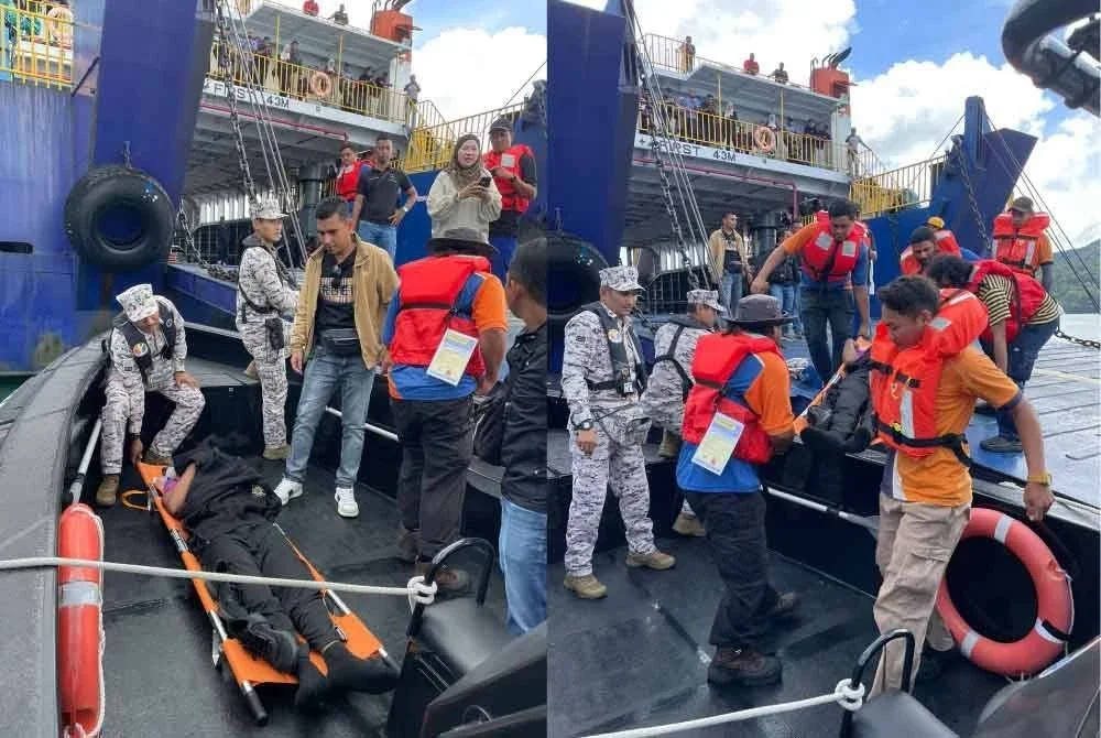 Bot PETIR 81 berjaya mengambil mangsa dari feri dan membawanya ke jeti Maritim Malaysia sebelum diserahkan kepada pasukan perubatan.