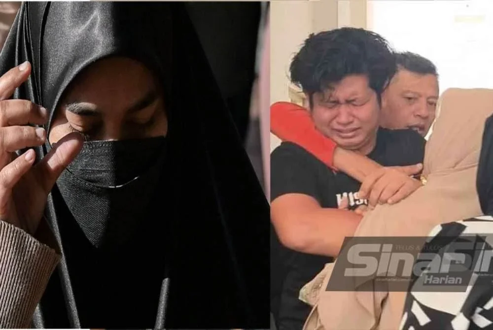 Zaim Ikhwan ditenangkan ibu bapanya selepas gagal menahan perasaan, apabila isterinya diperintahkan ke Penjara Wanita Kajang serta-merta.