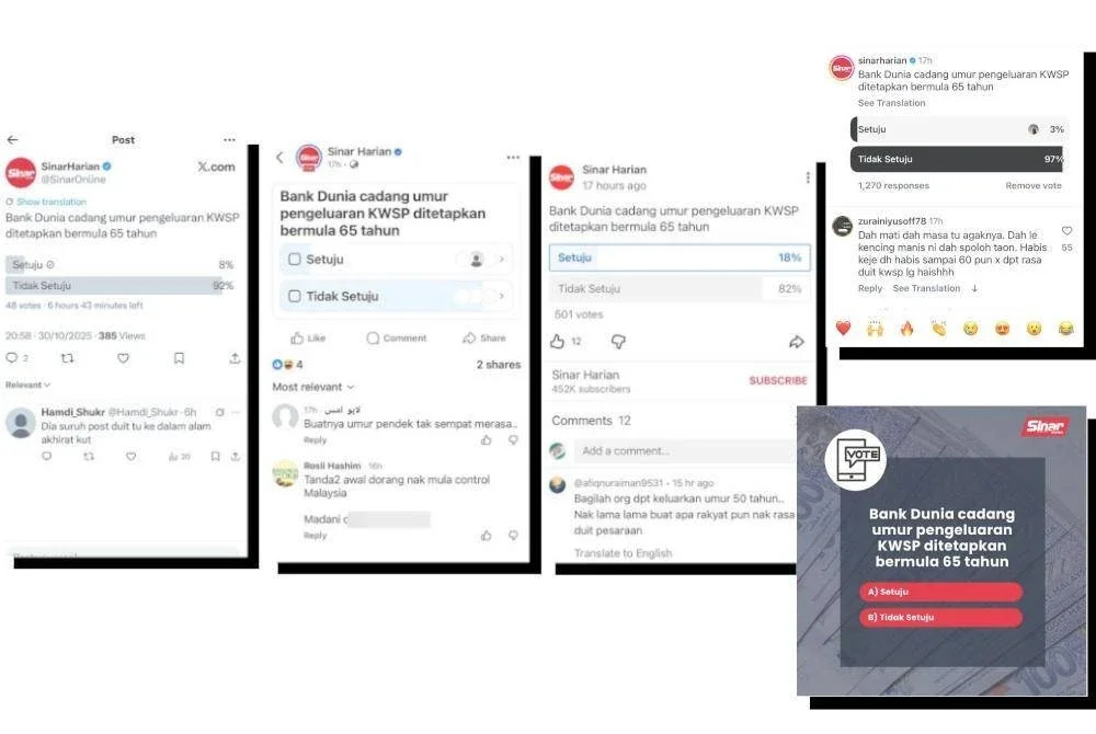 Undian dibuat di empat platform media sosial Sinar Harian Facebook, X, Instagram dan YouTube.
