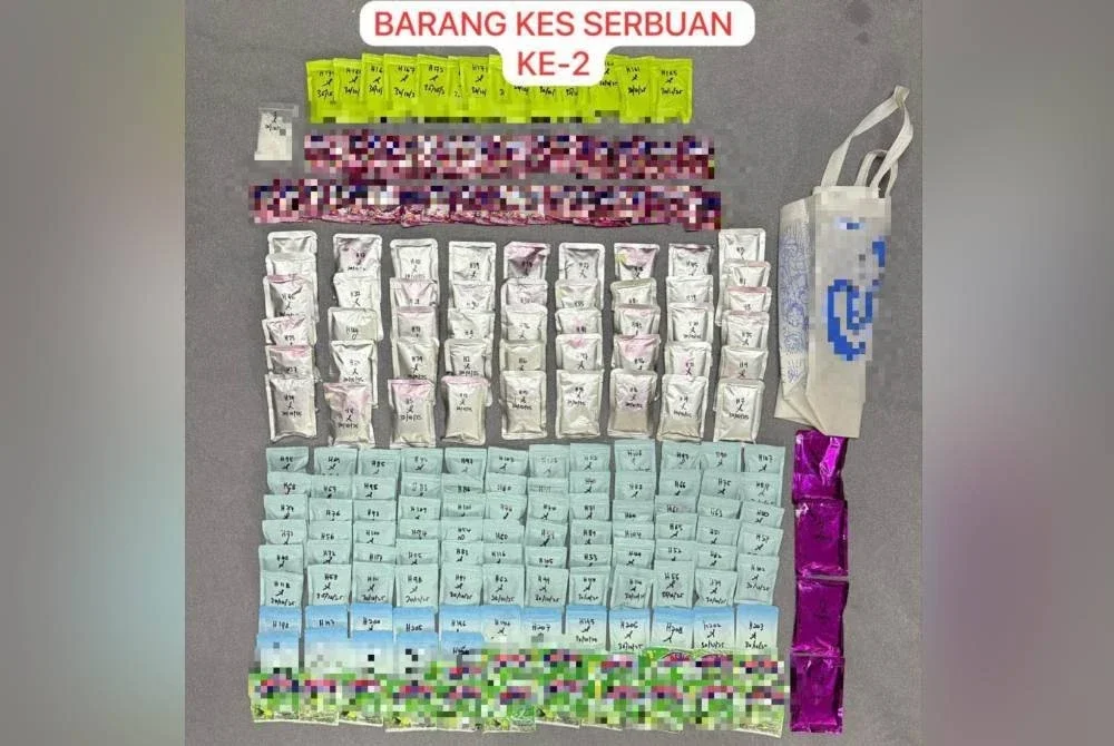 Antara dadah yang dirampas daripada sindiket dalam serbuan yang dilakukan pada Khamis dan Jumaat.