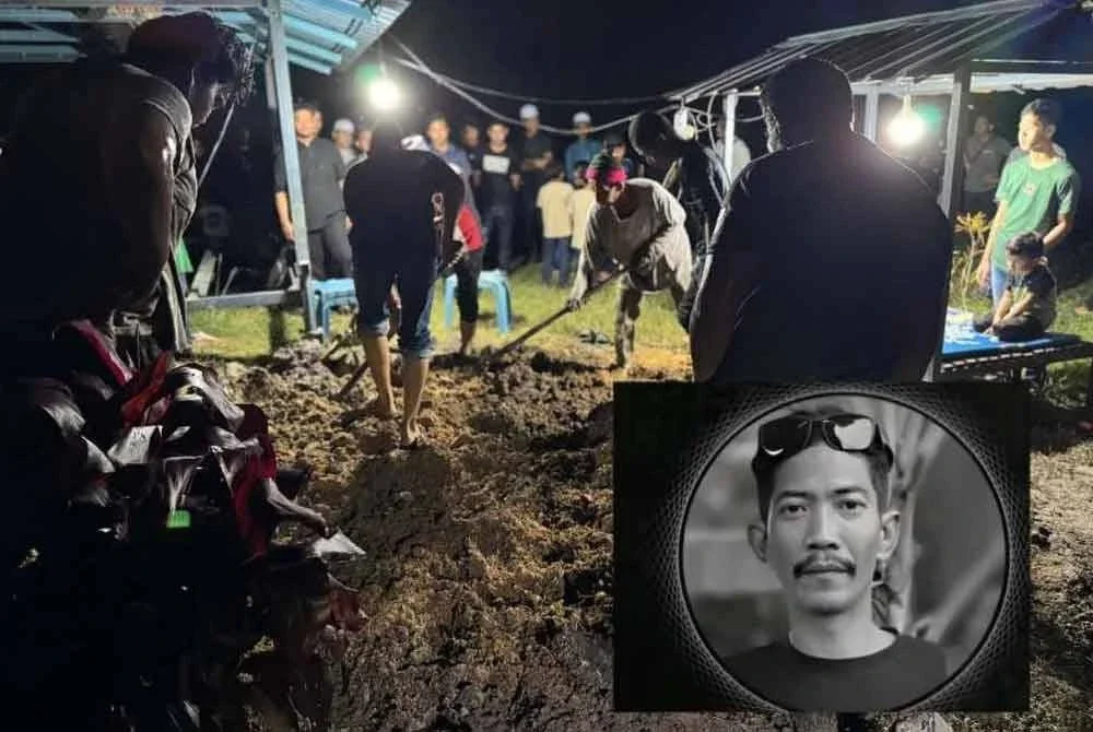 Jenazah Nasir selamat dikebumikan di Tanah Perkuburan Islam Masjid Babus SalamKampung Pida 3 di Jerlun pada malam Sabtu.