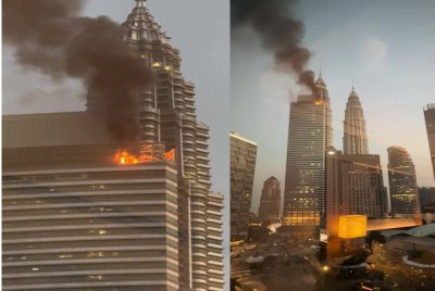  Satu kebakaran dilaporkan berlaku di tingkat atas Menara 3 KLCC awal pagi tadi