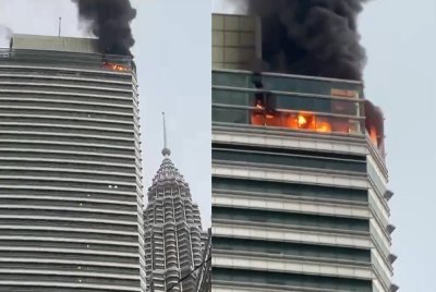 Rakaman video tular memaparkan kejadian kebakaran di sebuah restoran di Menara 3 KLCC.
