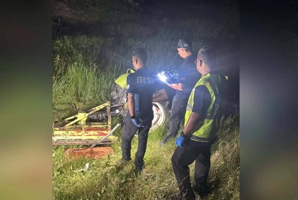 Polis menjalankan siasatan di lokasi kejadian.