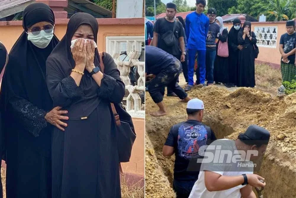 Wan Fatihah tidak dapat menahan rasa sebak sepanjang urusan pengebumian suaminya.