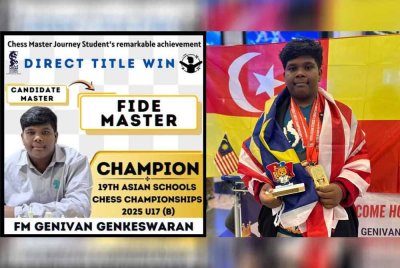 Genivan berjaya merangkul tempat pertama di Kejohanan Catur Sekolah-Sekolah Asia ke-19 2025 di Ulaanbaatar, Mongolia.