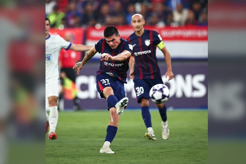 Jonathan Silva meledak dua gol bagi membantu kemenangan JDT. - foto Johor Southern Tigers