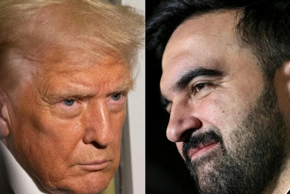 Trump (kiri) dan Mamdani.