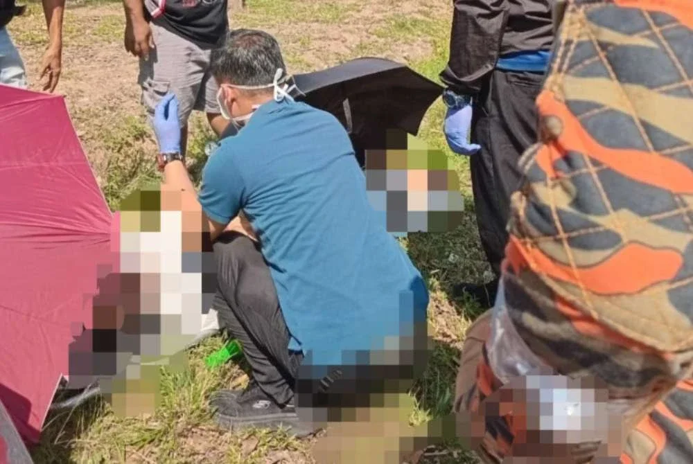 Mangsa disahkan meninggal di dunia di lokasi kejadian. Foto: BBP Tangkak