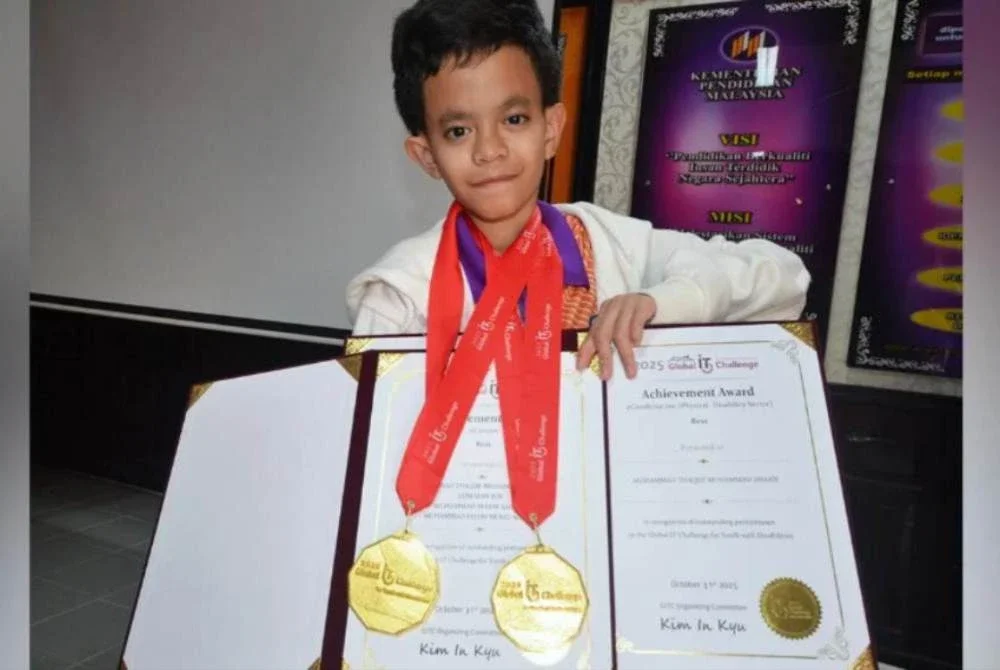 Muhammad Thaqif berkata dia berbangga dan bersyukur kerana dapat mengharungi segala cabaran semasa pertandingan berlangsung. - Gambar/ Bernama