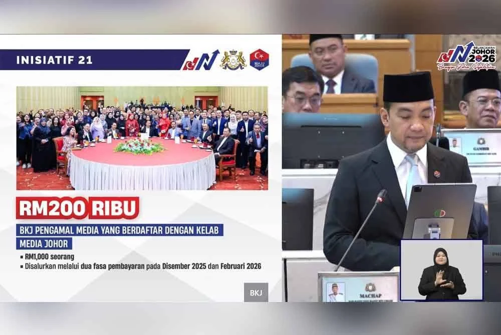 Onn Hafiz membuat pengumuman pemberian inisiatif khas BKJ Belanjawan Johor pada Khamis.