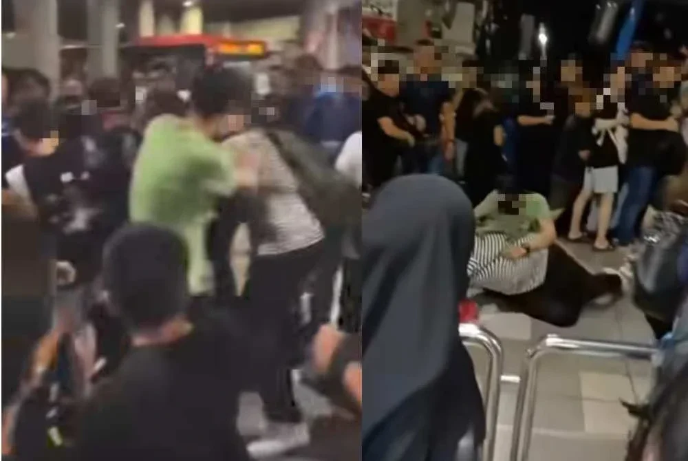 Insiden pergaduhan di bas Kompleks Kastam, Imigresen dan Kuarantin (CIQ) Bangunan Sultan Iskandar (BSI) yang tular.