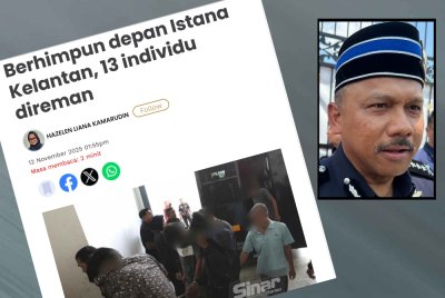 Laporan Sinar Harian pada Rabu. Gambar kecil Mohd Yusoff