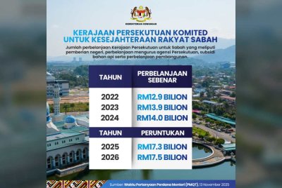 Infografik dikeluarkan MoF di Facebook pada Khamis.