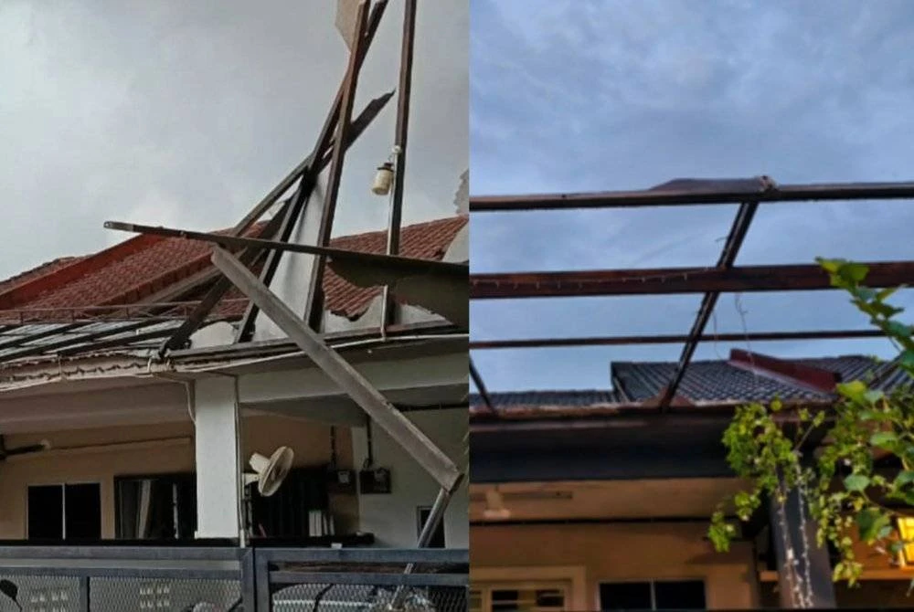 Bumbung rumah penduduk yang rosak diterbangkan ribut