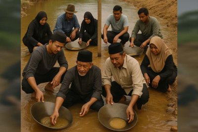 Hanya rakyat Kelantan dibenarkan mendulang emas di negeri ini. - Foto AI.