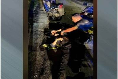 Seorang anggota polis cedera akibat kemalangan selepas motosikalnya dihimpit pemandu sebuah kereta yang didakwa memandu dalam keadaan mabuk.