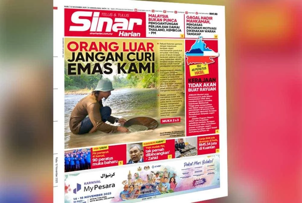 Laporan Sinar Harian pada Selasa.