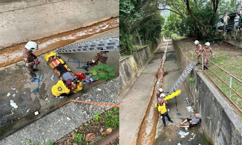 Mazlan ditemui dalam longkang besar oleh orang awam yang lalu di kawasan tersebut.